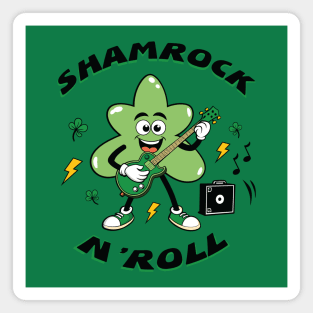 Shamrock And Roll Cartoon Retro Magnet